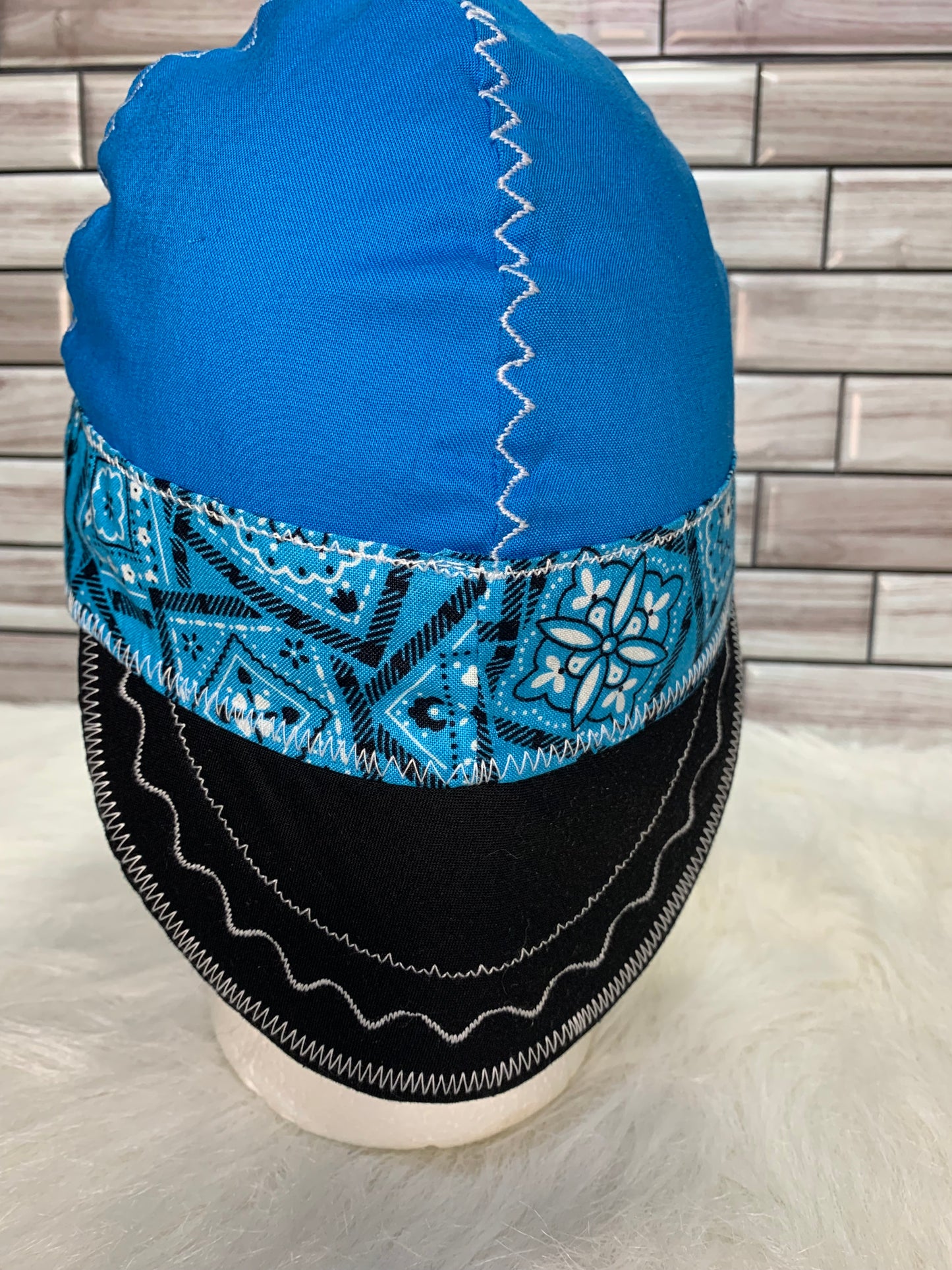 Welding Cap/Turquise w/Turquise bandana band/Welder,Boilermaker/Womenwelder
