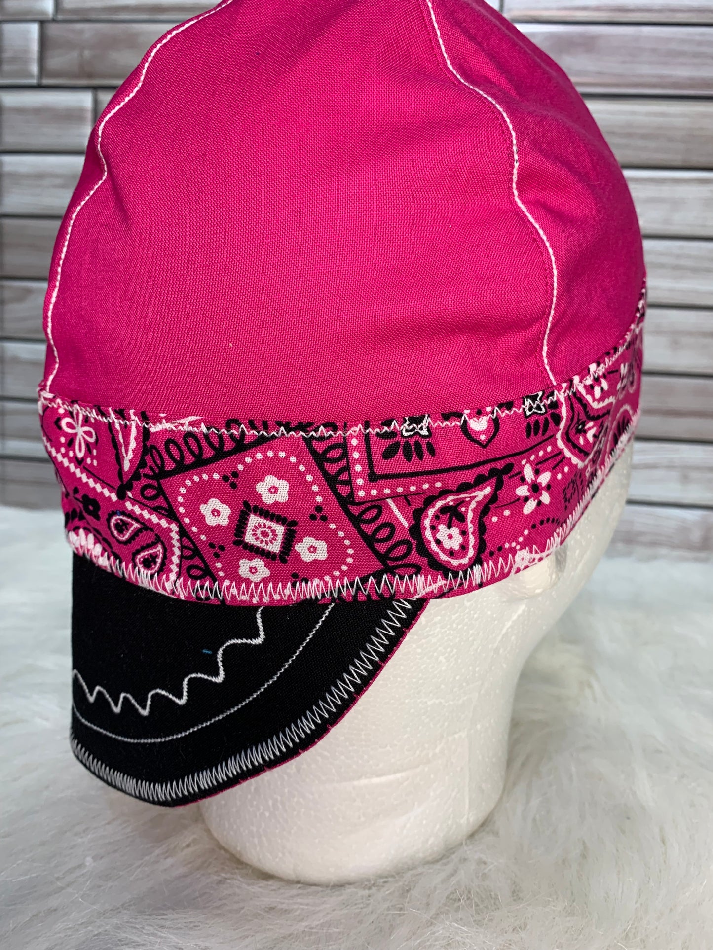 Welding Cap/Pink w/Pink bandana band/Welder,Boilermaker/Womenwelder