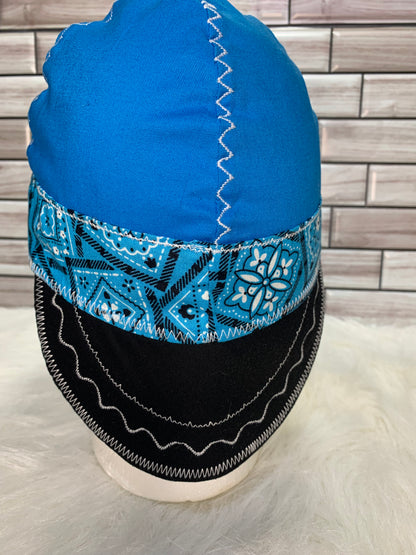 Welding Cap/Turquise w/Turquise bandana band/Welder,Boilermaker/Womenwelder