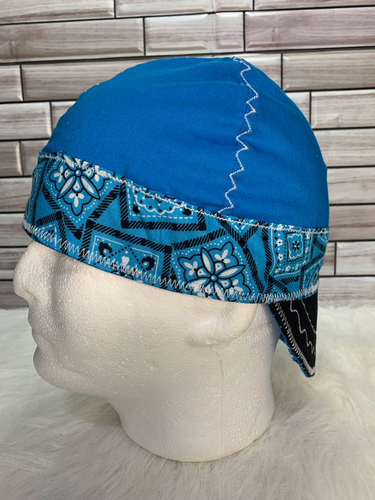 Welding Cap/Turquise w/Turquise bandana band/Welder,Boilermaker/Womenwelder
