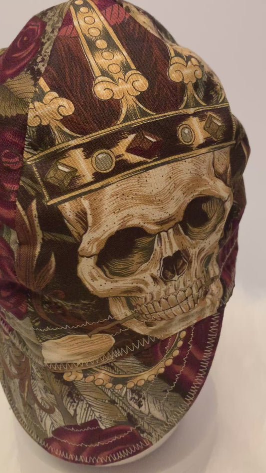 Welding Cap/Vintage roses,skull/Welder,Boilermaker,